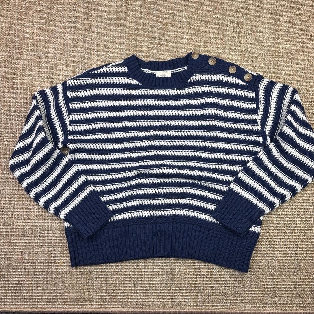 ⚓🌊 St. John's Bay NWT Striped Sweater | Medium | Navy + White